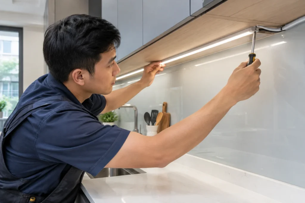 dịch vụ lắp đèn tủ bếp - hình minh họa 1