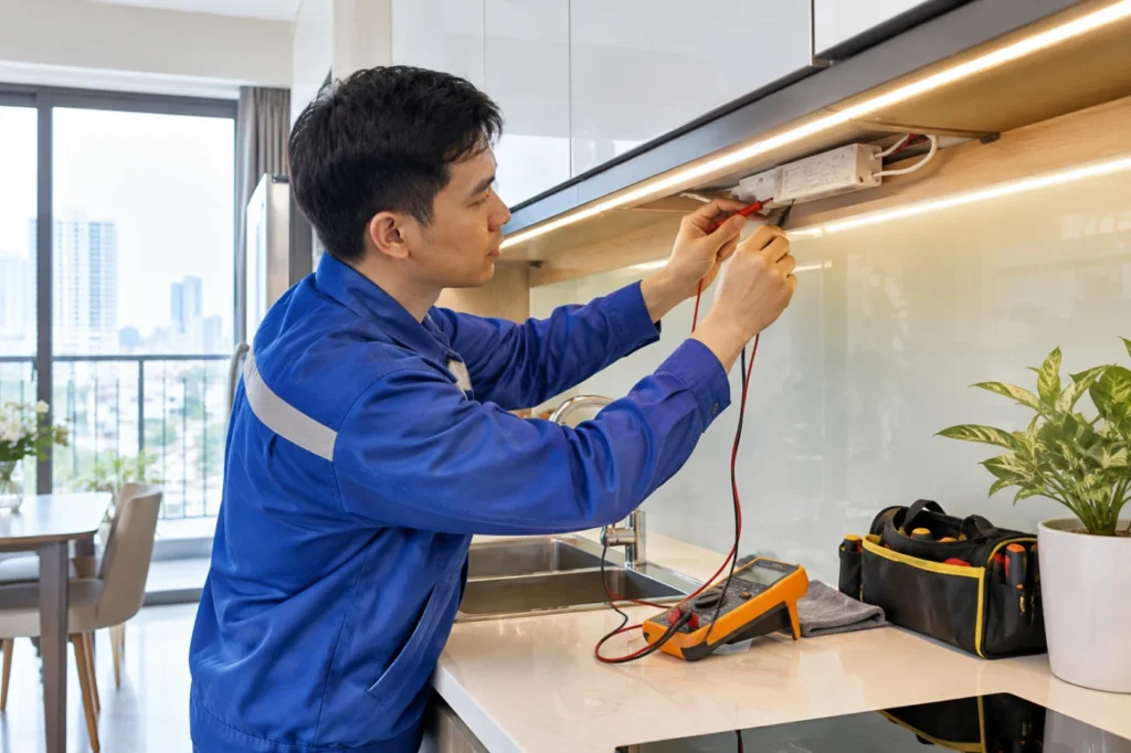 Gọi thợ sửa đèn LED tại nhà Hà Nội, kiểm tra đúng lỗi