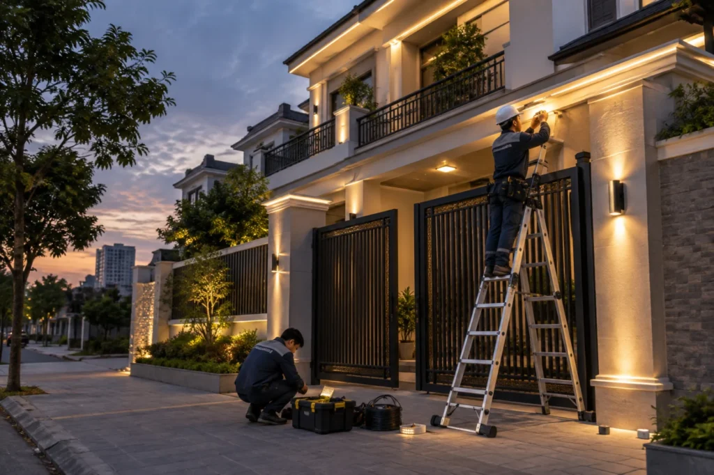 lắp đèn LED biệt thự Hà Nội - hình minh họa 2