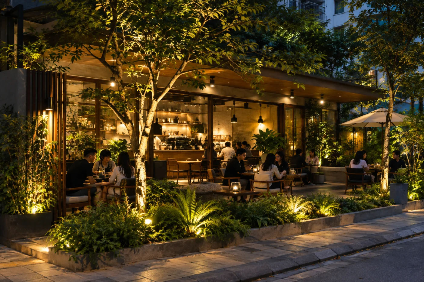 Lắp đèn LED quán cafe Hà Nội: Tư vấn ánh sáng theo không gian