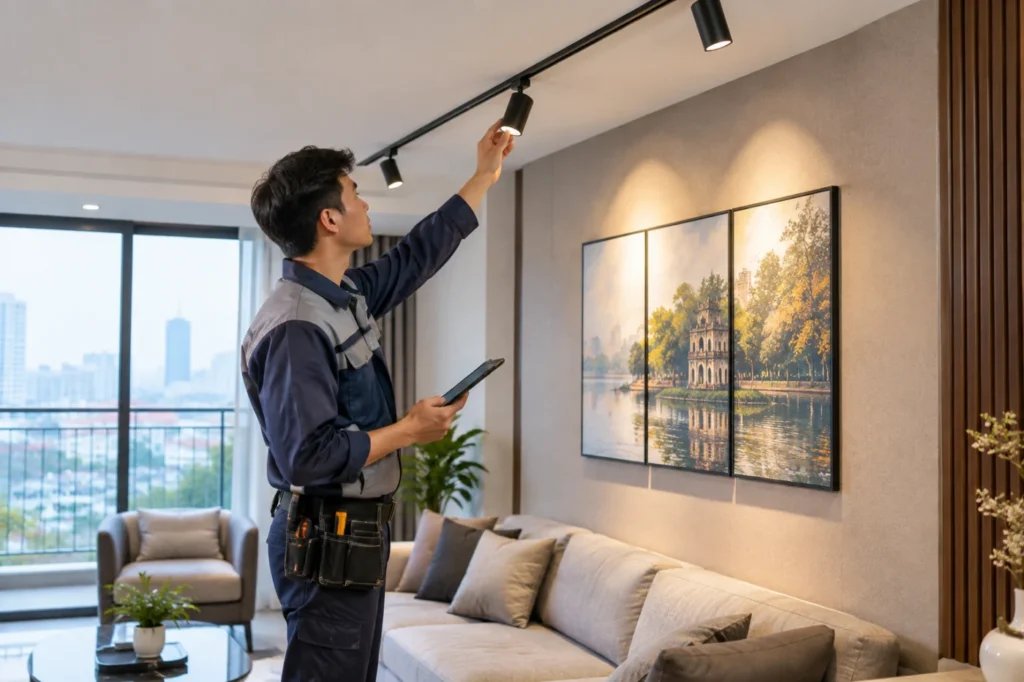 lắp đèn LED rọi ray tại Hà Nội - hình minh họa 1