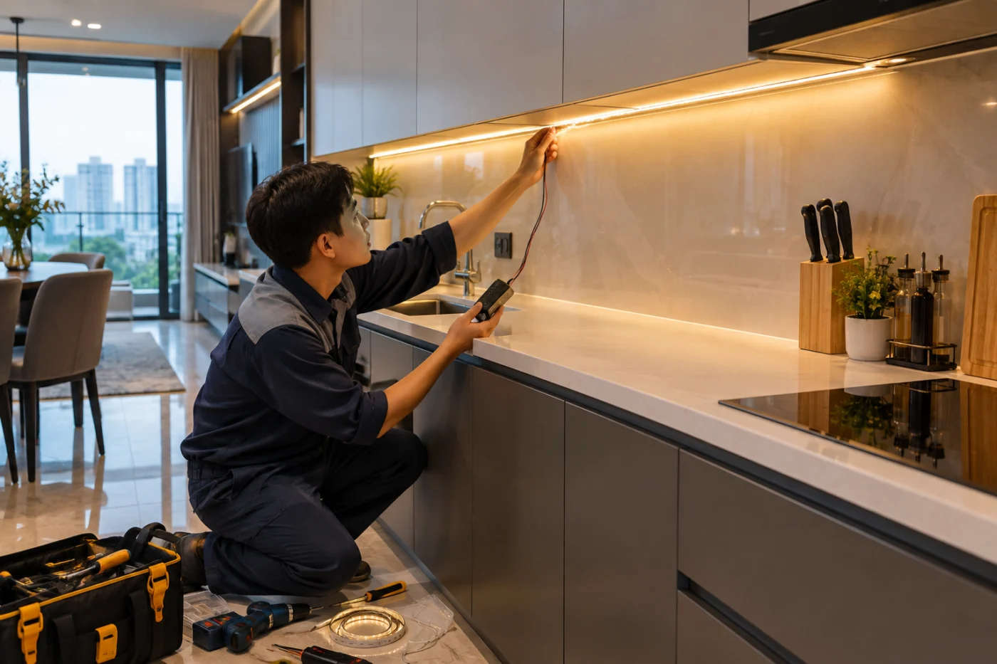 Lắp đèn LED Vinhomes theo không gian, đúng kỹ thuật và thẩm mỹ
