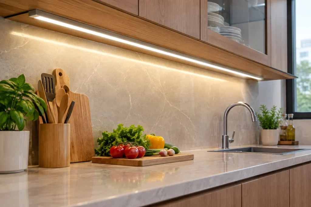 lắp đèn tủ bếp tại nhà - hình minh họa 1