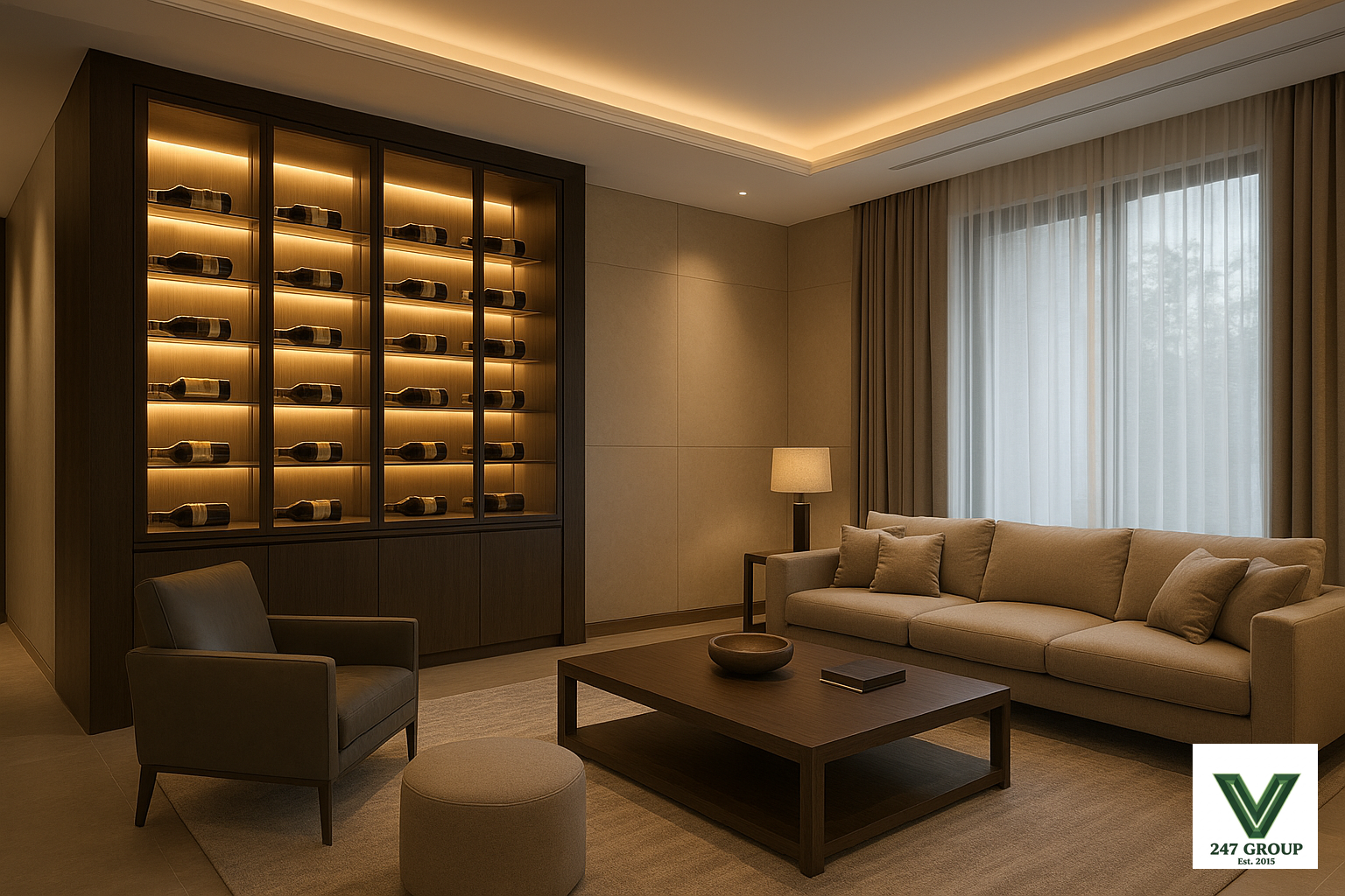 lắp đèn tủ rượu