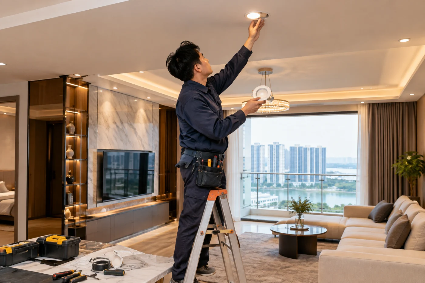 Dịch vụ lắp đèn LED Vinhomes – Đặt lịch khảo sát và thi công