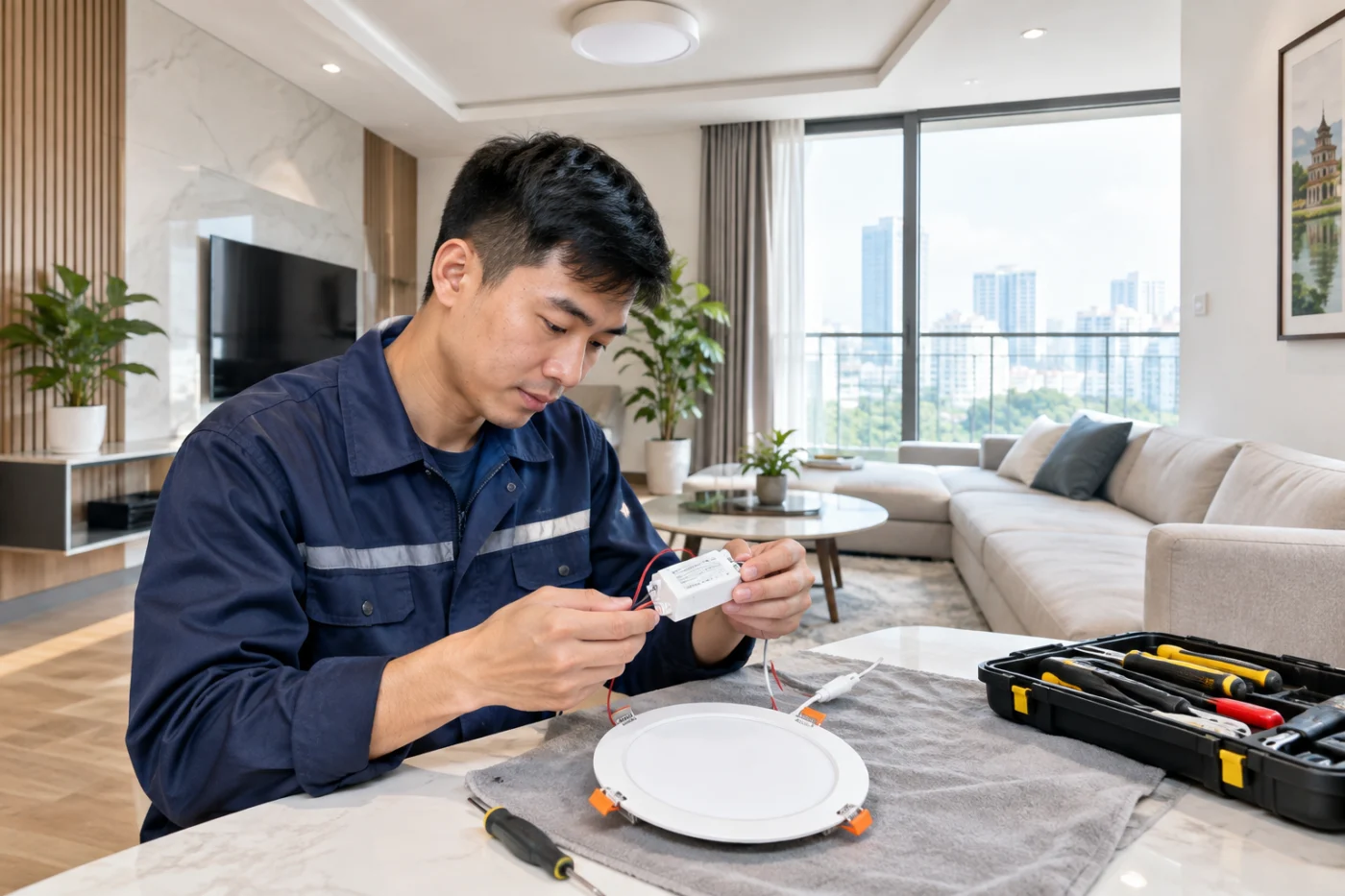 Dịch vụ sửa đèn LED tại nhà: Kiểm tra đúng lỗi, xử lý an toàn