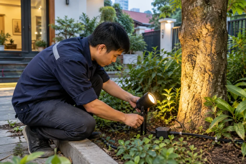 lắp đèn cây sân vườn Hà Nội - hình minh họa 1