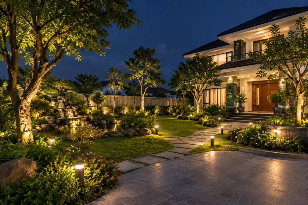 lắp đèn cây sân vườn Hà Nội - hình minh họa 2