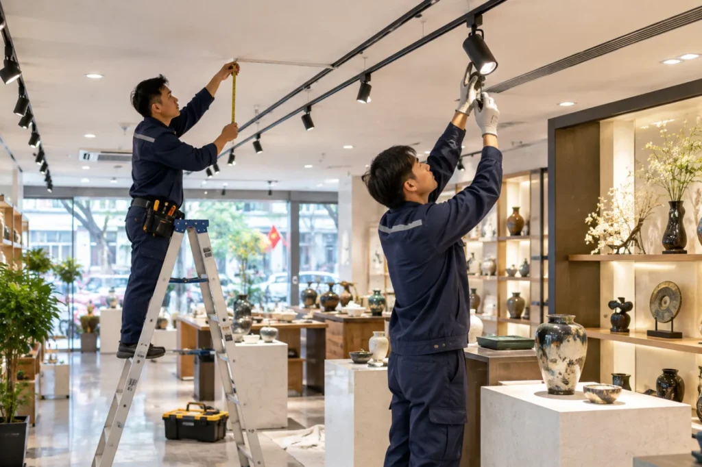 lắp đèn LED cho cửa hàng - hình minh họa 2