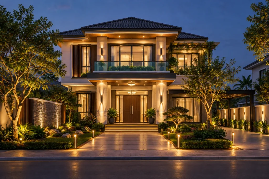 lắp đèn LED mặt tiền nhà - hình minh họa 2