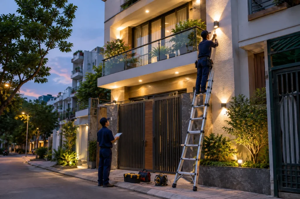 lắp đèn LED ngoại thất Hà Nội - hình minh họa 1
