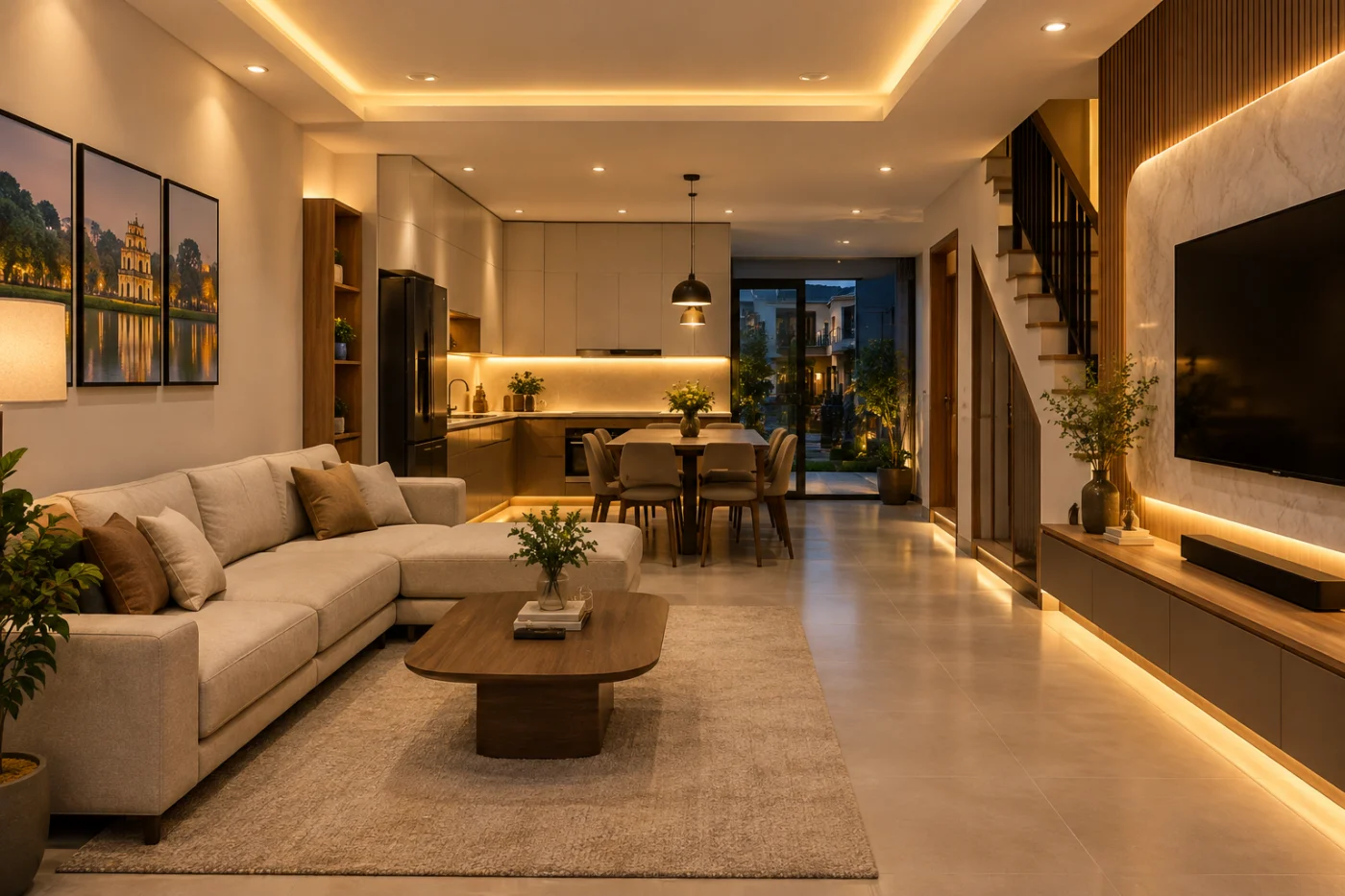 Lắp đèn LED nhà ở tại Hà Nội: Khảo sát, phối sáng và thi công trọn gói