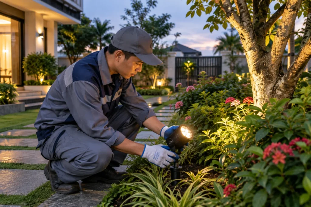 lắp đèn LED sân vườn Hà Nội - hình minh họa 2