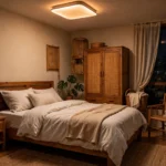 Phòng ngủ ánh sáng ấm 2700K với đèn LED trần