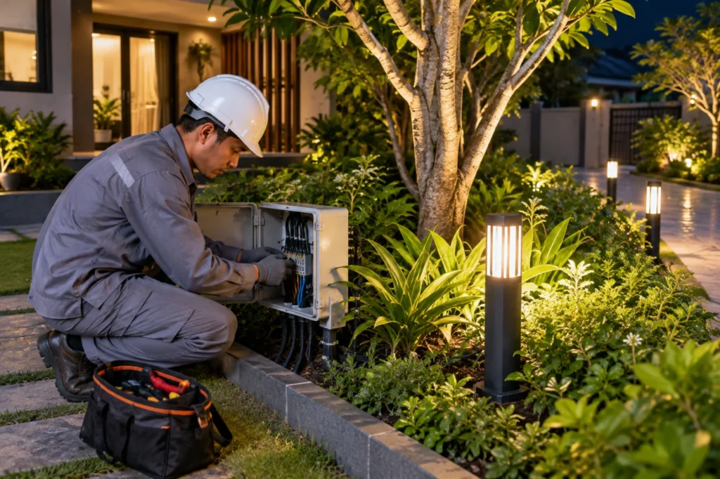 thi công đèn LED cây ngoài trời - hình minh họa 2