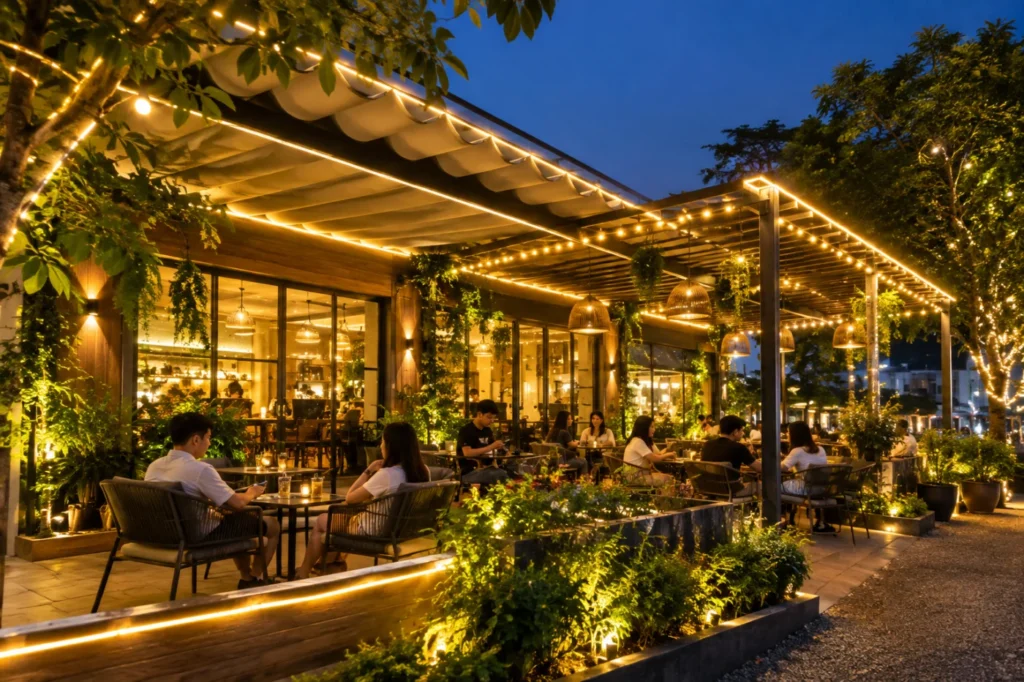 thi công đèn LED dây ngoài trời - hình minh họa 2