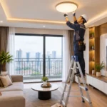 Thợ lắp đèn trần tại nhà Hà Nội – Đặt lịch thi công tận nơi