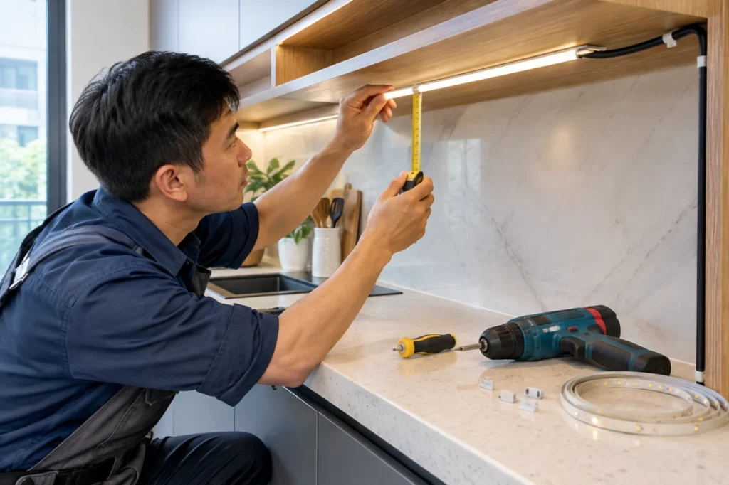 thợ lắp đèn tủ bếp tại nhà Hà Nội - hình minh họa 1