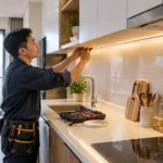 Thợ lắp đèn tủ bếp tại nhà Hà Nội – Đo đạc, đi dây và bàn giao tận nơi